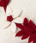 Hand Felted Wool Christmas Pillow - MERRY Wreath Cream - 20" Arcadia Home - Che Cose Belle