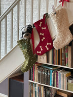 Hand Felted Wool Christmas Stocking - Bones Red Arcadia Home - Che Cose Belle