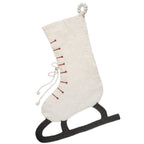 Ice Skate Hand Felted Wool Cream Christmas Stocking Skate Arcadia Home