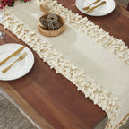 Hand Felted Wool Floral Border Table Runner Cream, 16x90" Arcadia Home - Che Cose Belle
