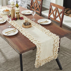 Hand Felted Wool Floral Border Table Runner Cream, 16x90" Arcadia Home - Che Cose Belle