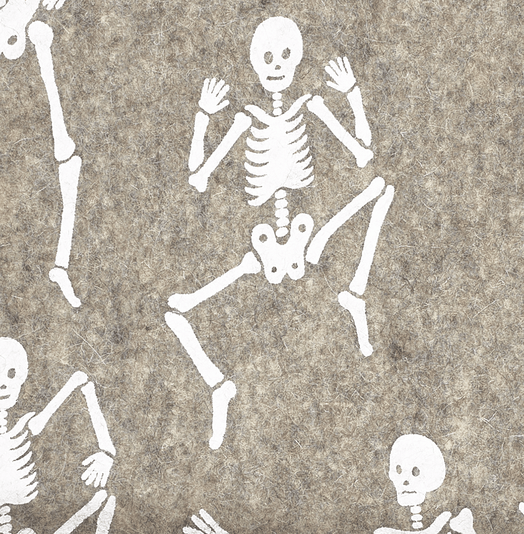 Hand Felted Wool Halloween Skeleton Table Runner - 16x72" Arcadia Home - Che Cose Belle