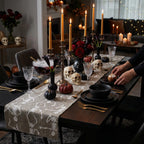 Hand Felted Wool Halloween Skeleton Table Runner - 16x72" Arcadia Home