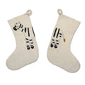 Zebra Double Sided Cream Hand Felted Wool Kids Christmas Stocking Cream Arcadia Home