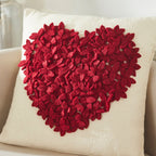 Hand Felted Wool Pillow Cover - Red Heart Cream - 20" Arcadia Home - Che Cose Belle