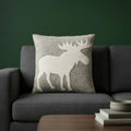 Hand Felted Wool Pillow - Cream Moose Silhouette Gray - 20" Arcadia Home - Che Cose Belle