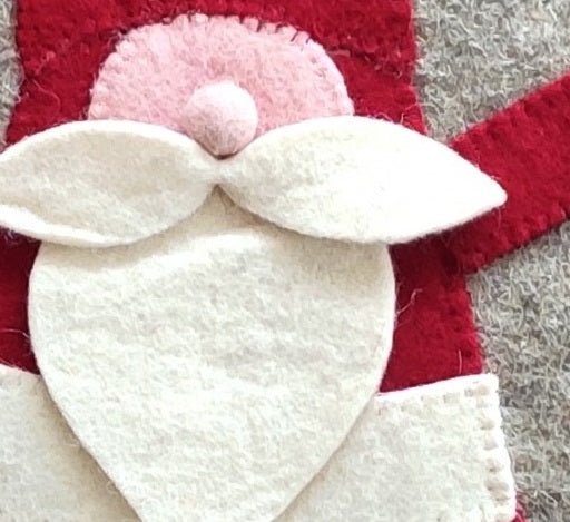 Hand Felted Wool Pillow - Gnome Red Sequin Hat - 20" Arcadia Home - Che Cose Belle