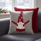 Hand Felted Wool Pillow - Gnome Red Sequin Hat - 20" Arcadia Home - Che Cose Belle