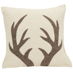 Hand Felted Wool Pillow - Gray Antlers Cream - 20" Arcadia Home - Che Cose Belle