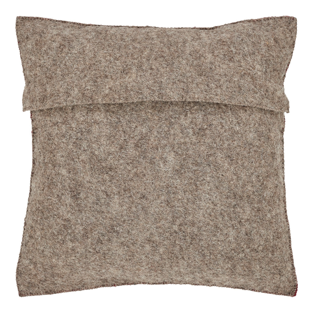 Hand Felted Wool Pillow, Green Peace Sign Red‚ 20" Arcadia Home