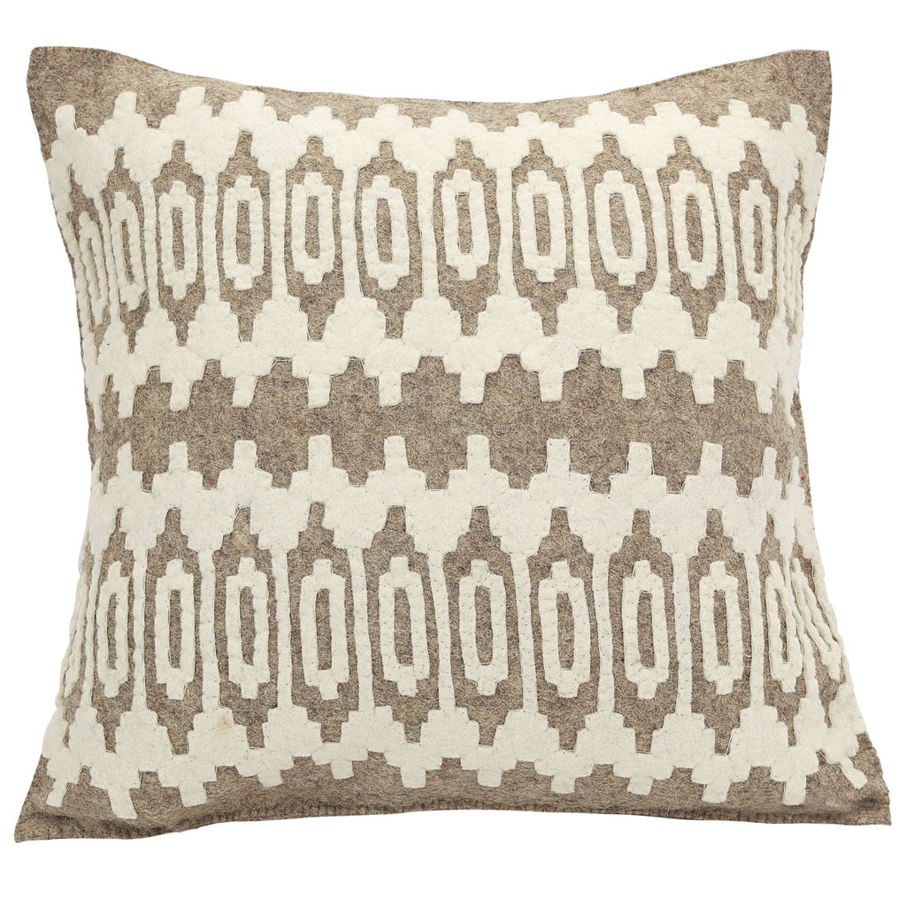 Hand Felted Wool Pillow - Scandinavian Design Gray - 20" Arcadia Home - Che Cose Belle