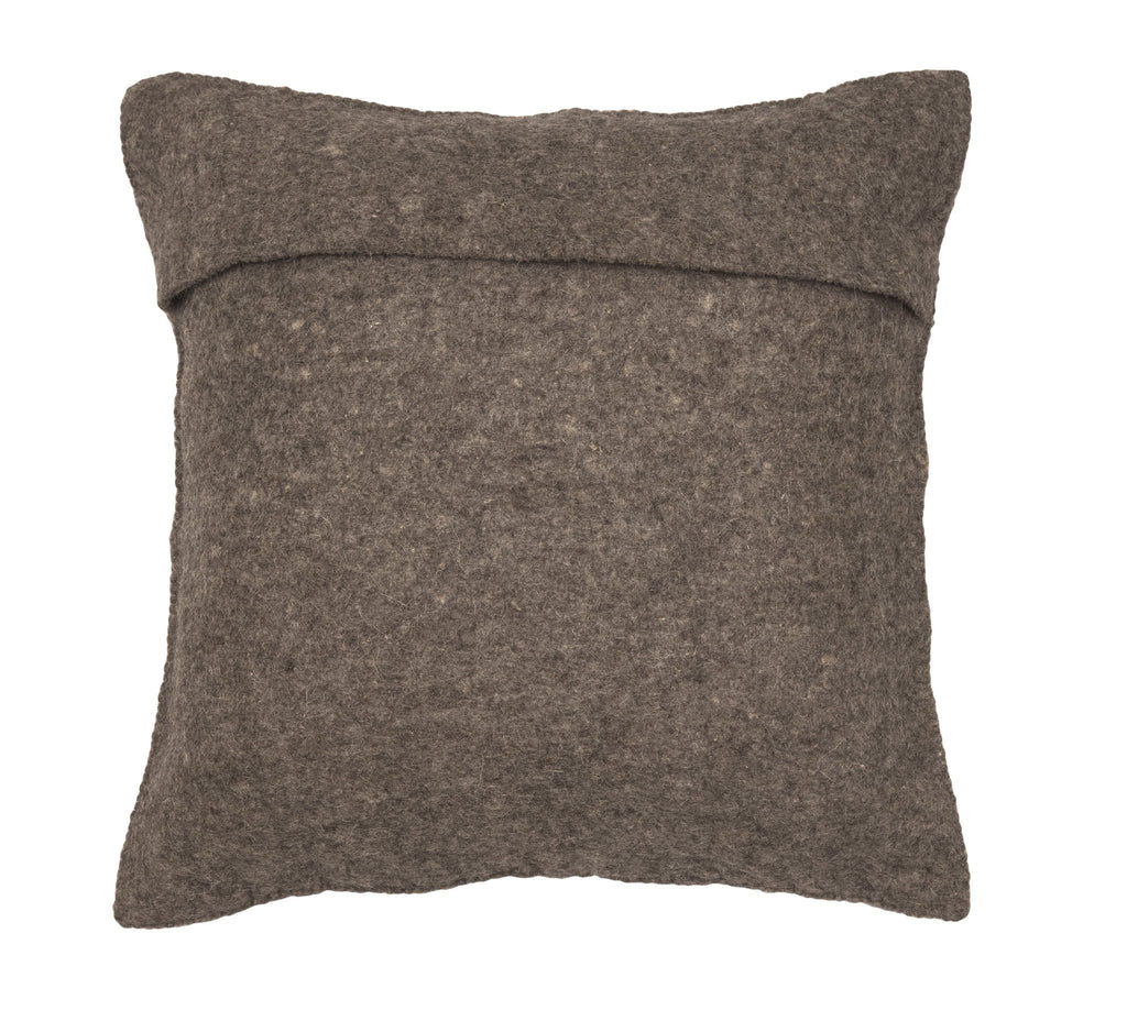 Hand Felted Wool Pillow - Scandinavian Design Gray - 20" Arcadia Home - Che Cose Belle