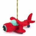 Hand Felted Wool Red Biplane Christmas Ornament Arcadia Home - Che Cose Belle