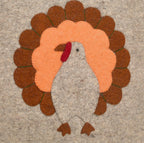 Hand Felted Wool Thanksgiving Turkey Table Runner - 16x44" Arcadia Home