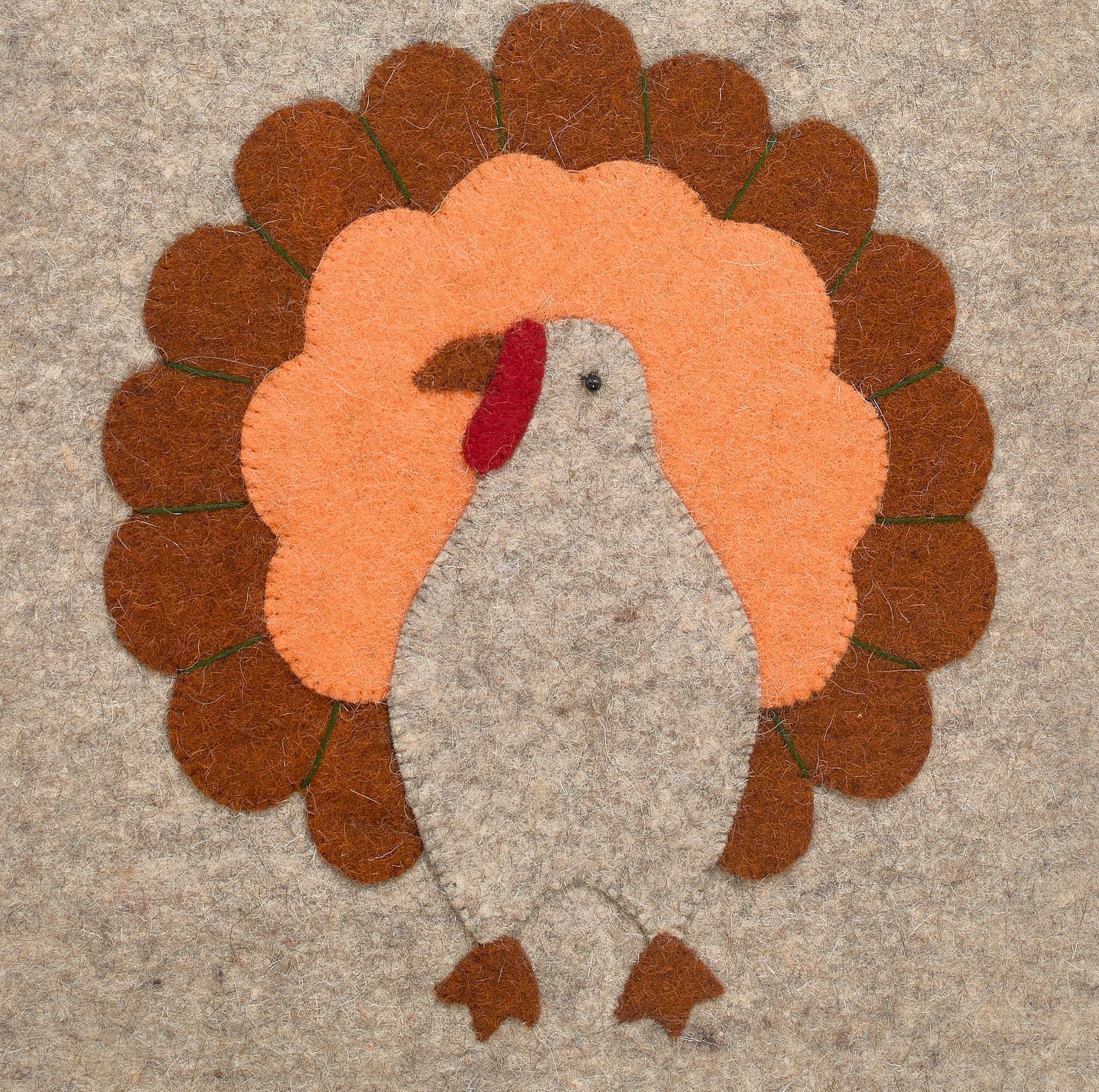 Hand Felted Wool Thanksgiving Turkey Table Runner - 16x44" Arcadia Home - Che Cose Belle