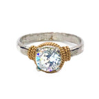 Hand Hammered Birthstone Ring