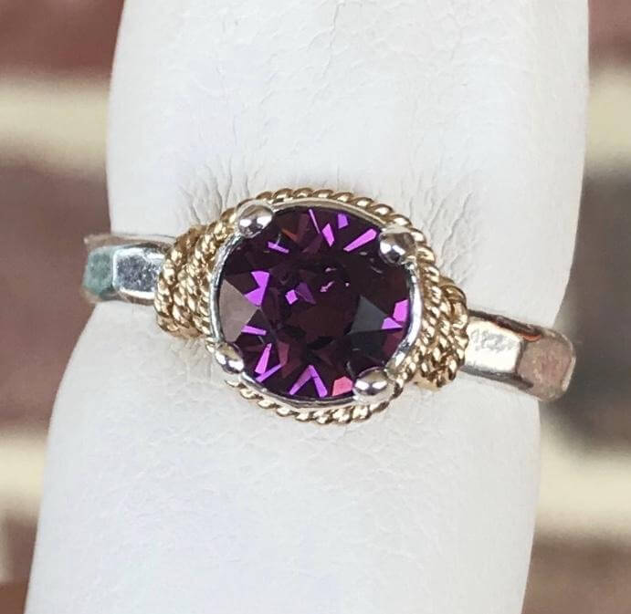 Hand Hammered Birthstone Ring - Che Cose Belle