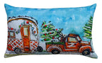 Hand Illustrated Christmas Cravan Holiday Pillow (14"X20") - Che Cose Belle