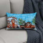 Hand Illustrated Christmas Cravan Holiday Pillow (14"X20") - Che Cose Belle