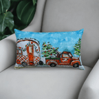 Hand Illustrated Christmas Cravan Holiday Pillow (14"X20") - Che Cose Belle