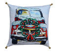 Hand Illustrated Christmas Holiday Car Pillow (18"x18") - Che Cose Belle