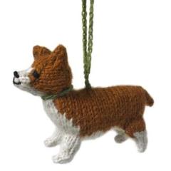 Hand Knit Alpaca Wool Christmas Ornament - Corgi Dog Arcadia Home - Che Cose Belle