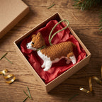 Hand Knit Alpaca Wool Christmas Ornament - Corgi Dog Arcadia Home