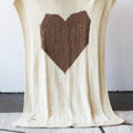Hand - Knitted Merino Wool Heart Throw Blanket - Che Cose Belle