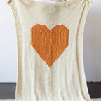 Hand - Knitted Merino Wool Heart Throw Blanket - Che Cose Belle