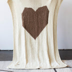 Hand - Knitted Merino Wool Heart Throw Blanket - Che Cose Belle