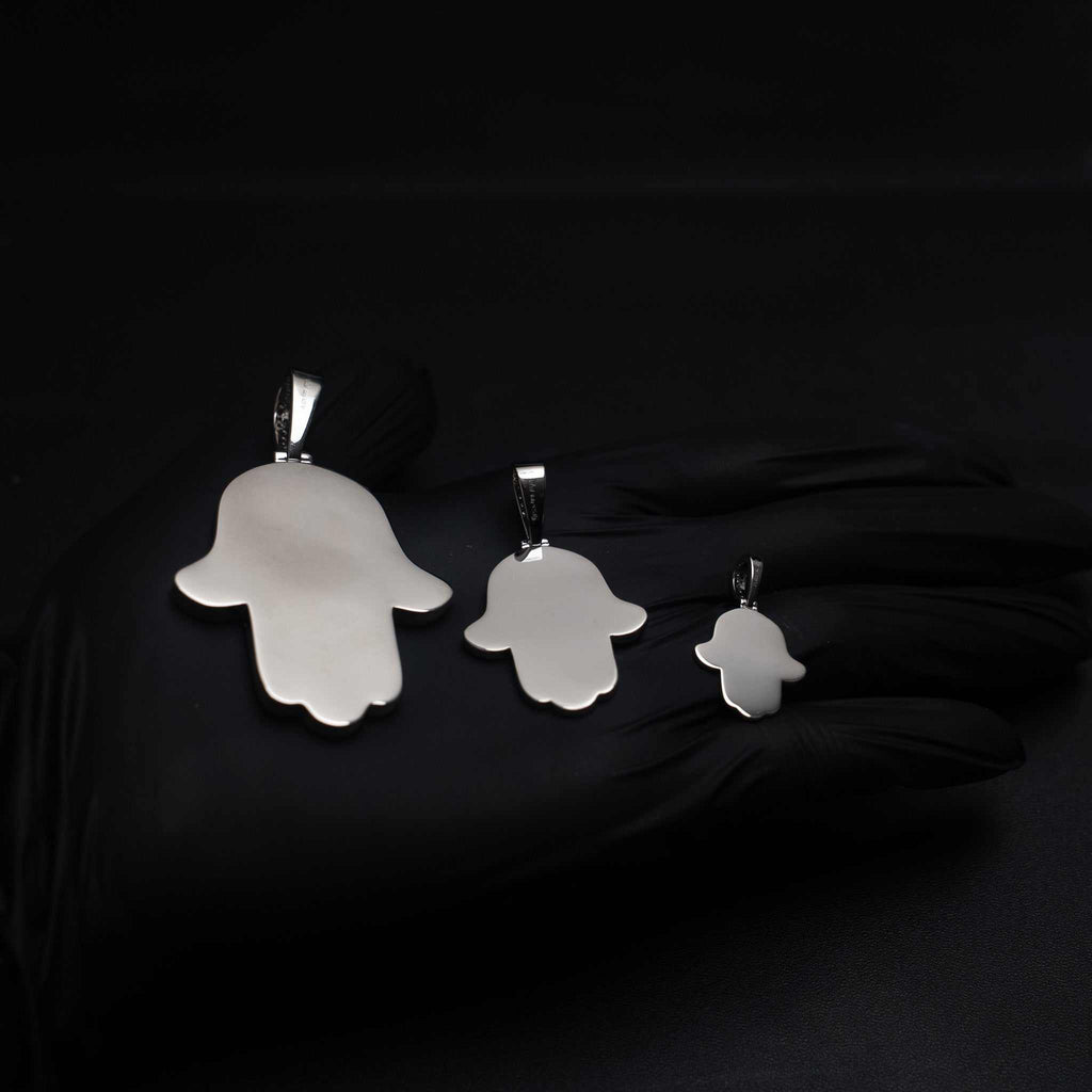 Hand of Fatima - Moissanite 925 Sterling Silver Pendant - Che Cose Belle