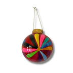 Hand-Painted Ceramic Colorful Sphere Boho Flower Ornament - Mexico - Che Cose Belle
