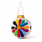 Hand-Painted Ceramic Colorful Sphere Boho Flower Ornament - Mexico - Che Cose Belle