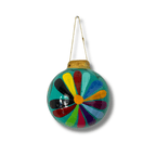 Hand-Painted Ceramic Colorful Sphere Boho Flower Ornament - Mexico - Che Cose Belle