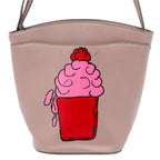Hand-Painted Coffee & Ice Cream Repurposed Purse | 12" x 3" x 9" | The Painted Attic - Che Cose Belle