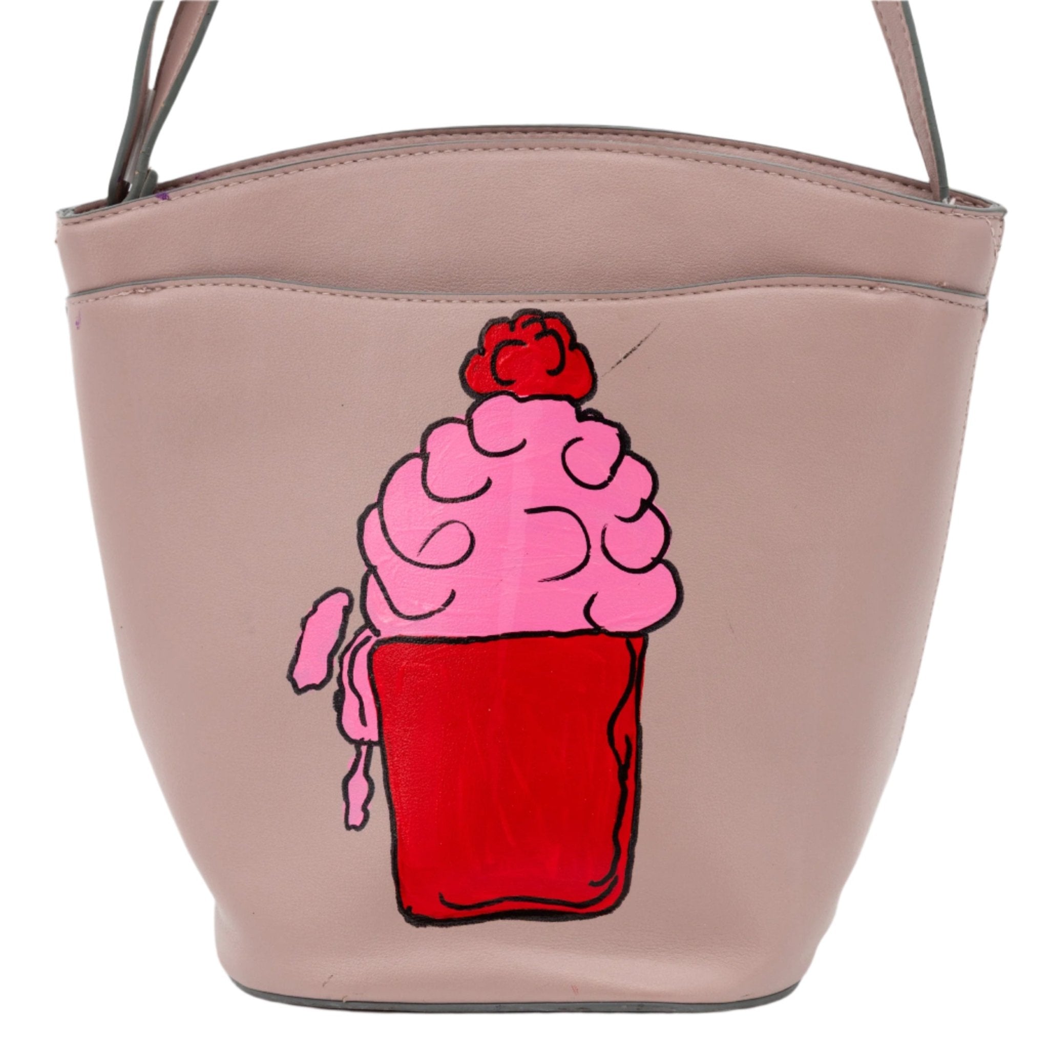 Hand-Painted Coffee & Ice Cream Repurposed Purse | 12" x 3" x 9" | The Painted Attic - Che Cose Belle
