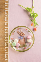 Hand Painted Easter Bunny Glass Serving Platter - Che Cose Belle