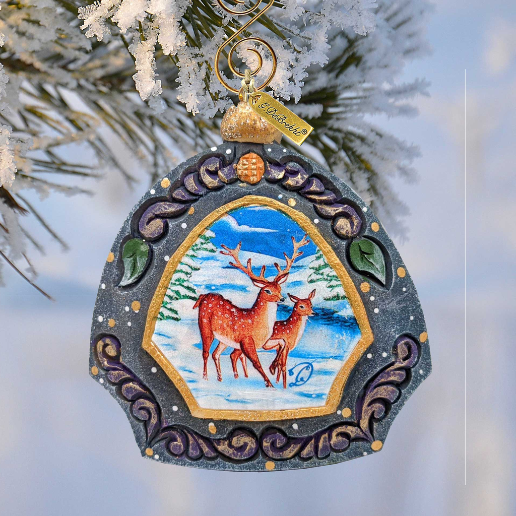 Hand Painted Scenic Ornament Deer Family Ornament - 6102839 by G. DeBrekht - Che Cose Belle