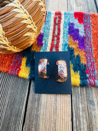 Hand Stamped Copper Hoop Earrings - Che Cose Belle