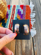Hand Stamped Copper Hoop Earrings - Che Cose Belle
