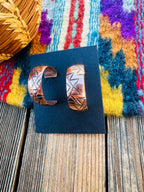 Hand Stamped Copper Hoop Earrings - Che Cose Belle