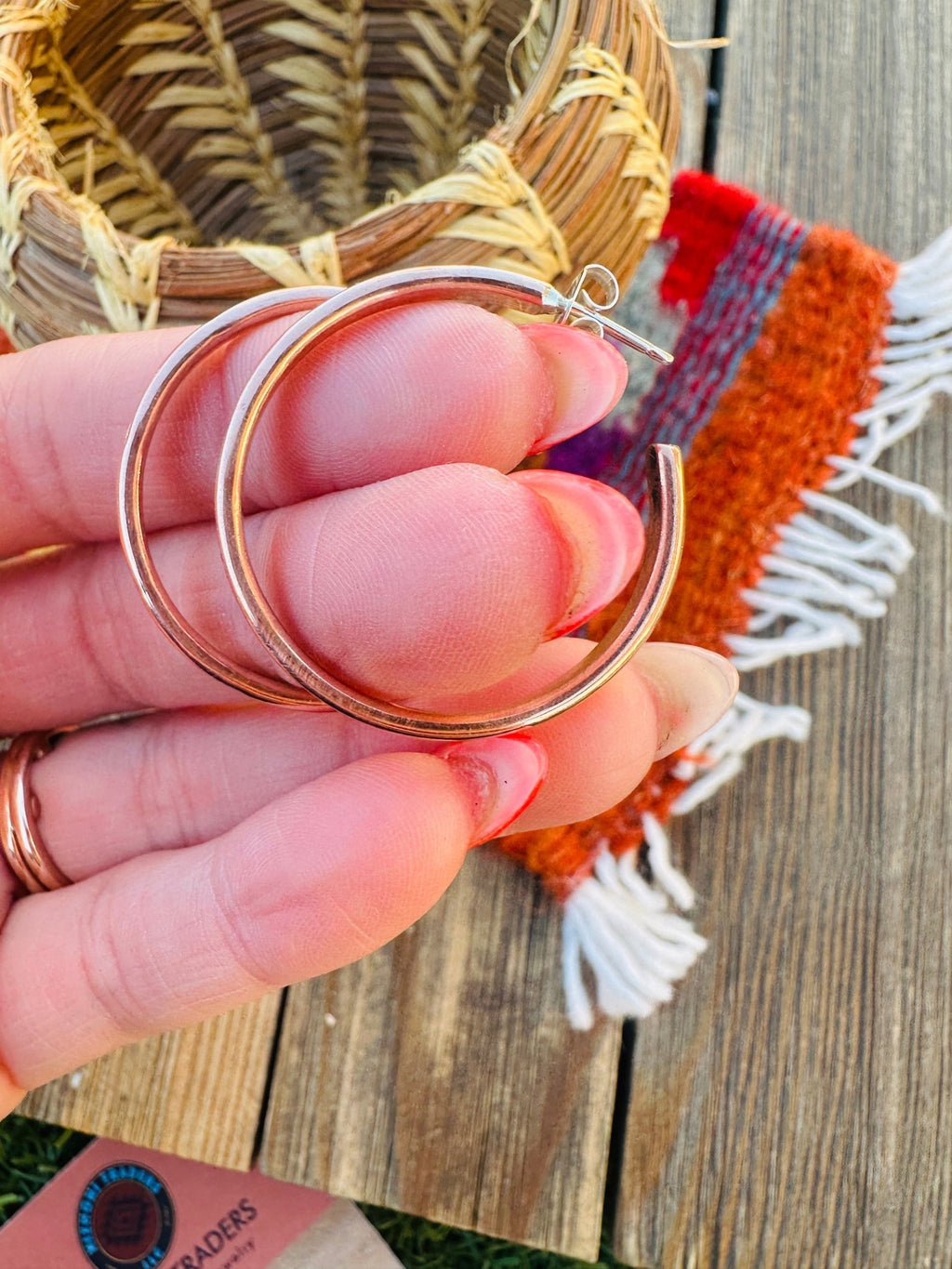 Hand Stamped Copper Hoop Earrings - Che Cose Belle