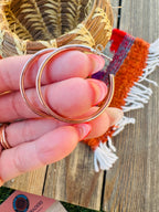 Hand Stamped Copper Hoop Earrings - Che Cose Belle