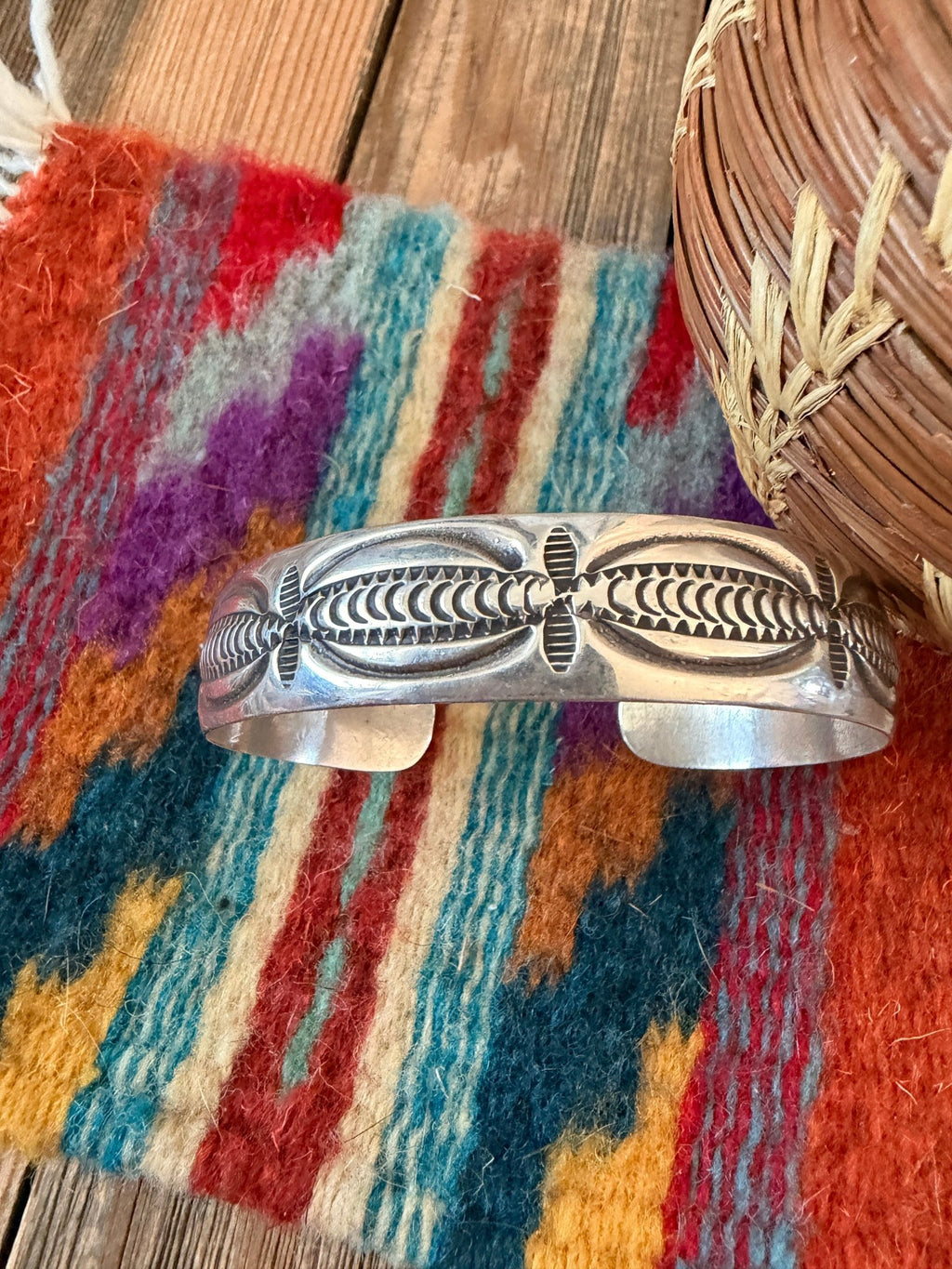 Hand Stamped Sterling Silver Cuff Bracelet - Che Cose Belle