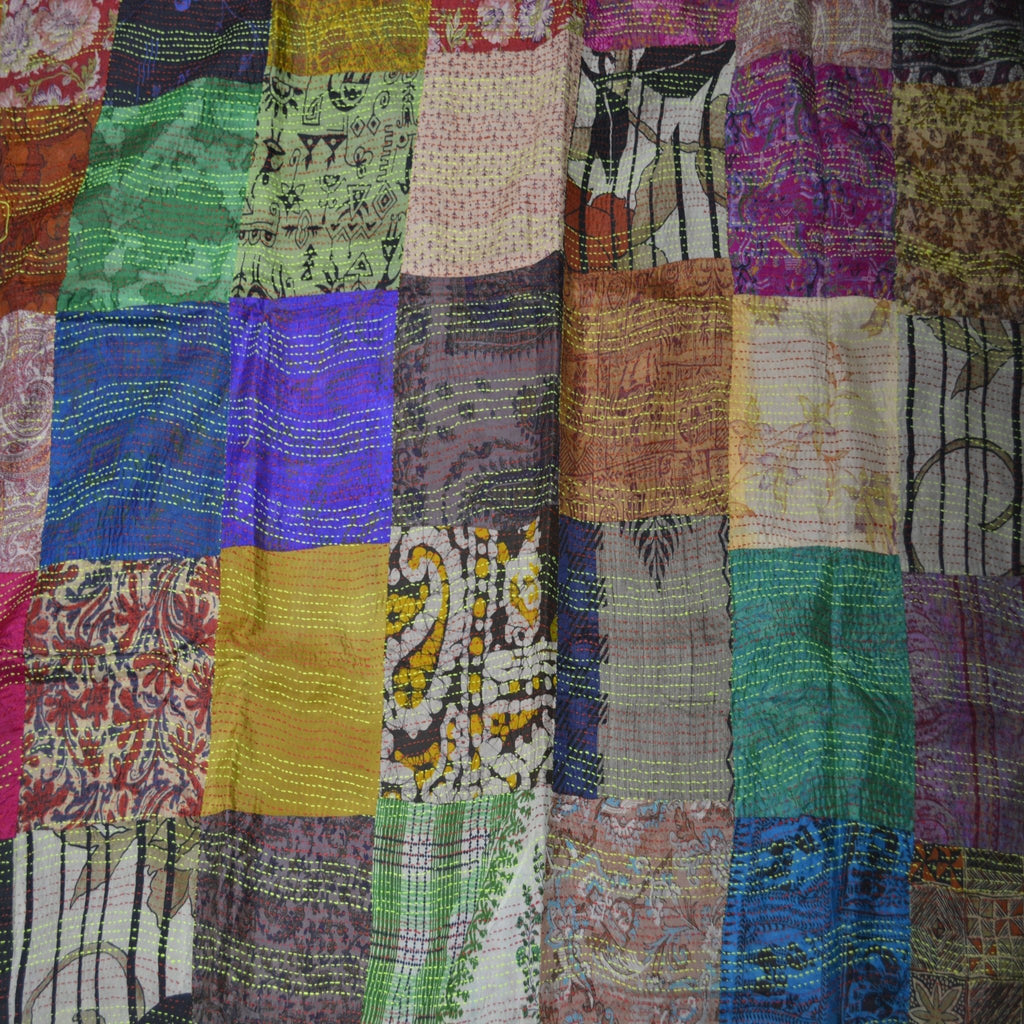 Hand Stitched Kantha Silk Vintage throw - Che Cose Belle