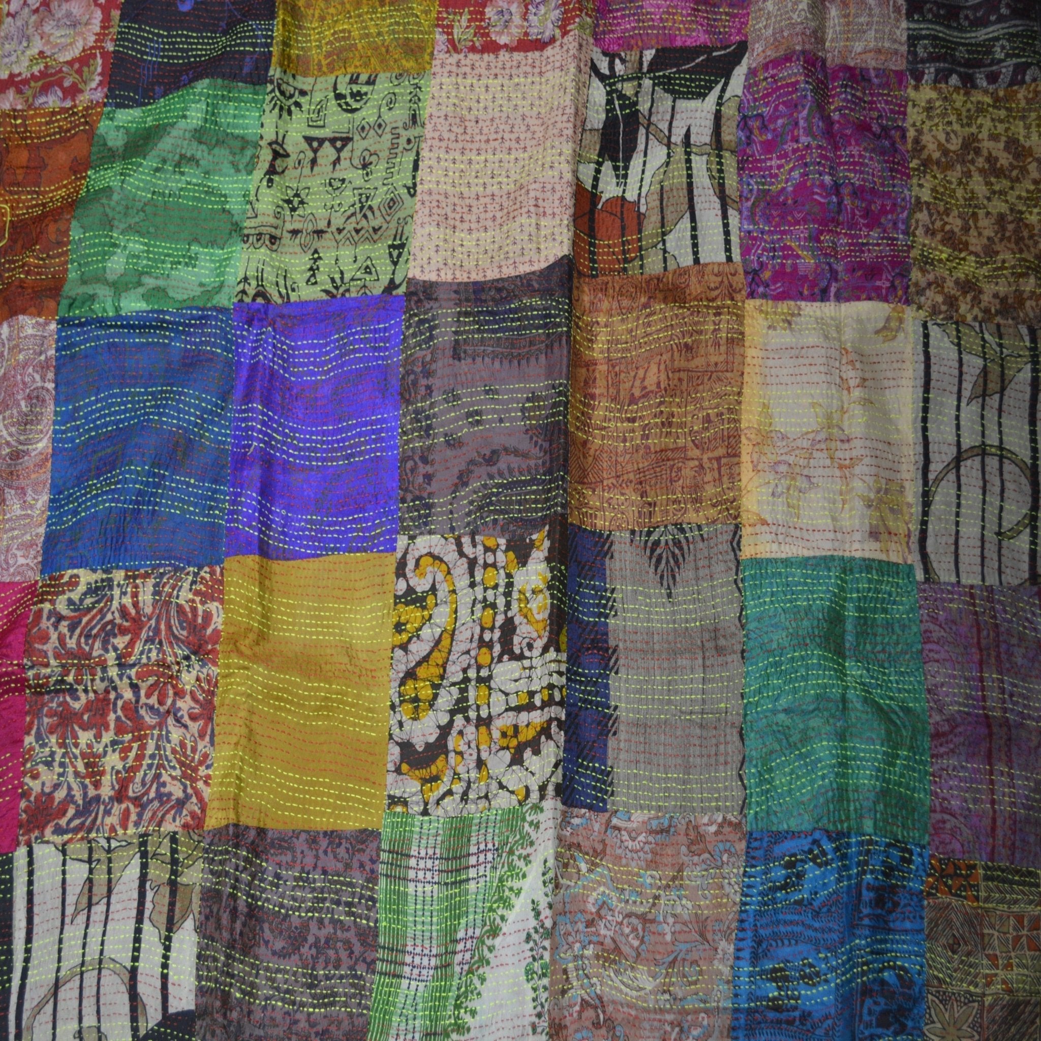 Hand Stitched Kantha Silk Vintage throw - Che Cose Belle