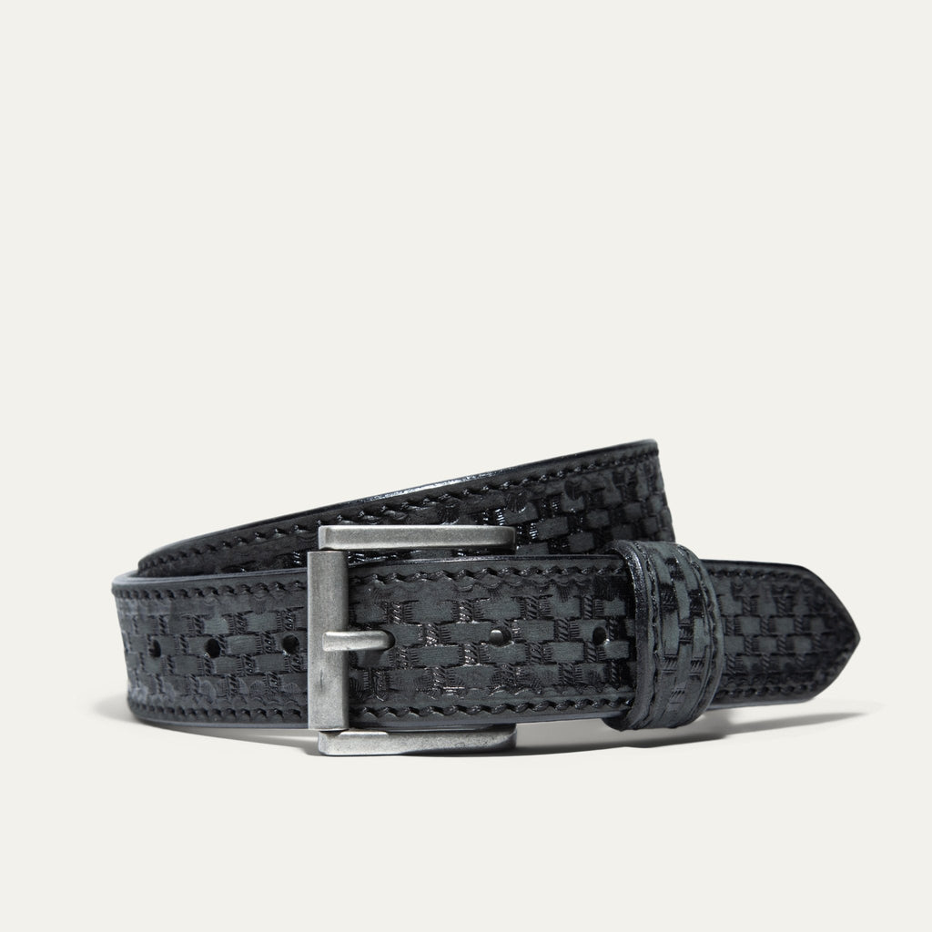 HAND-TOOLED BASKETWEAVE JEAN BELT - Che Cose Belle