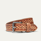 HAND-TOOLED BASKETWEAVE JEAN BELT - Che Cose Belle
