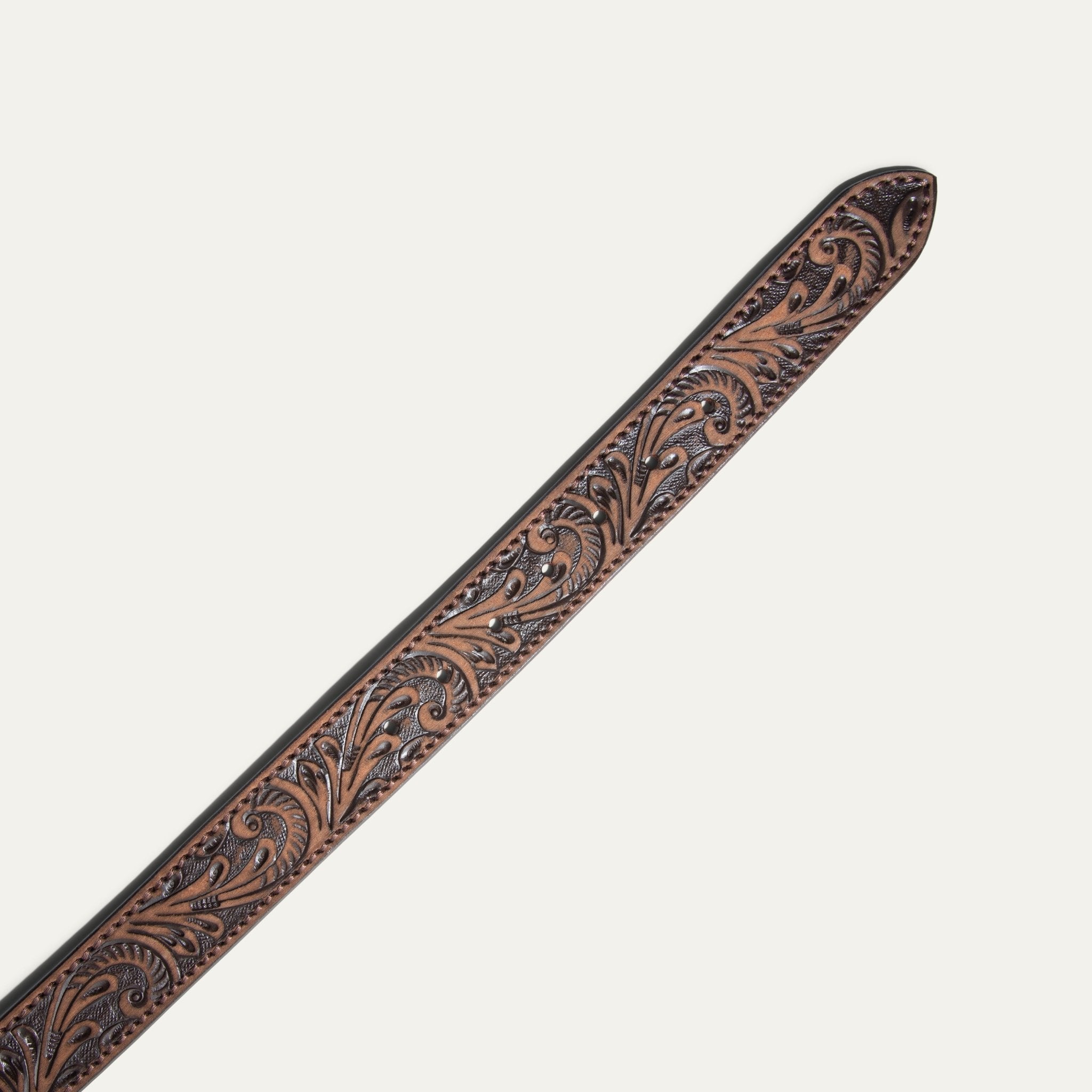 HAND-TOOLED MORNING GLORY JEAN BELT - Che Cose Belle