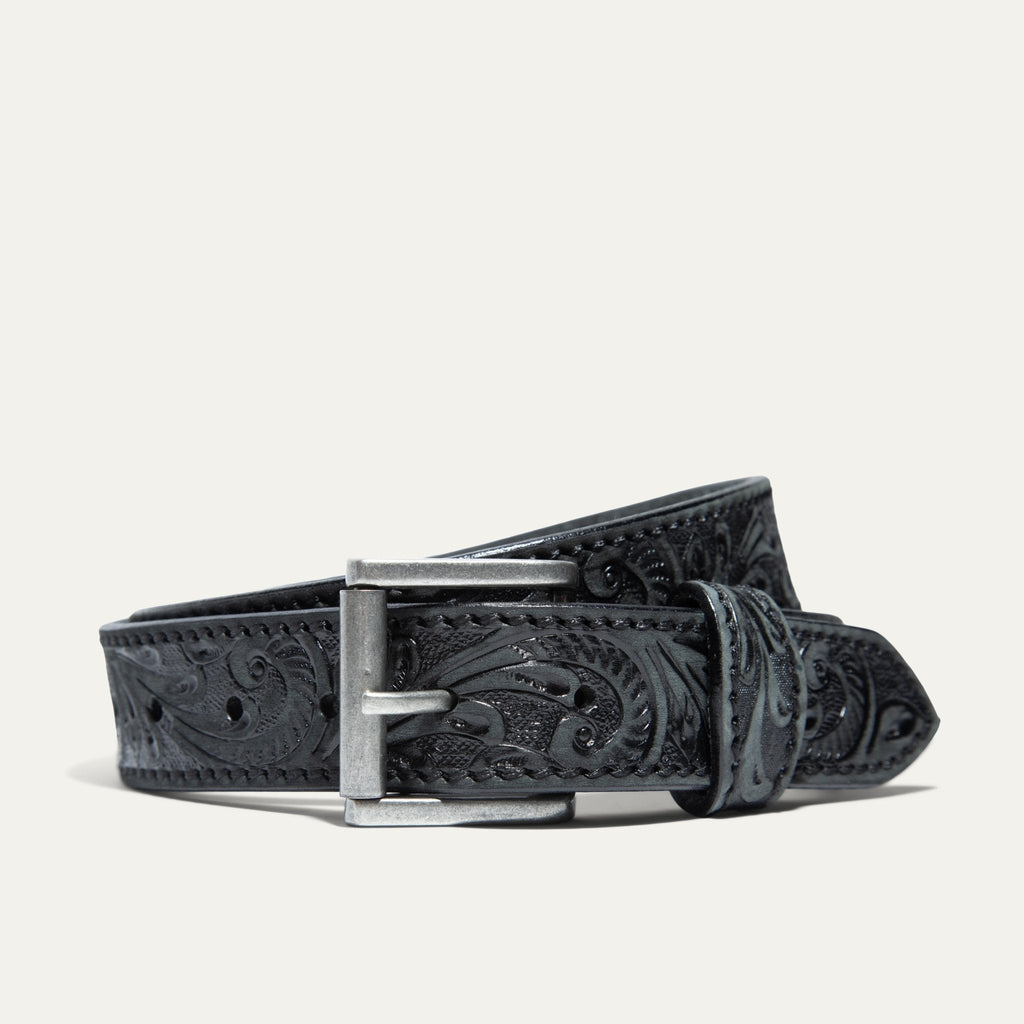 HAND-TOOLED MORNING GLORY JEAN BELT - Che Cose Belle